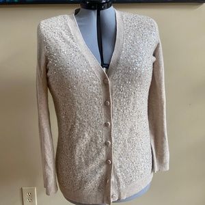 Talbots Creme Sequin Sweater - Size XL